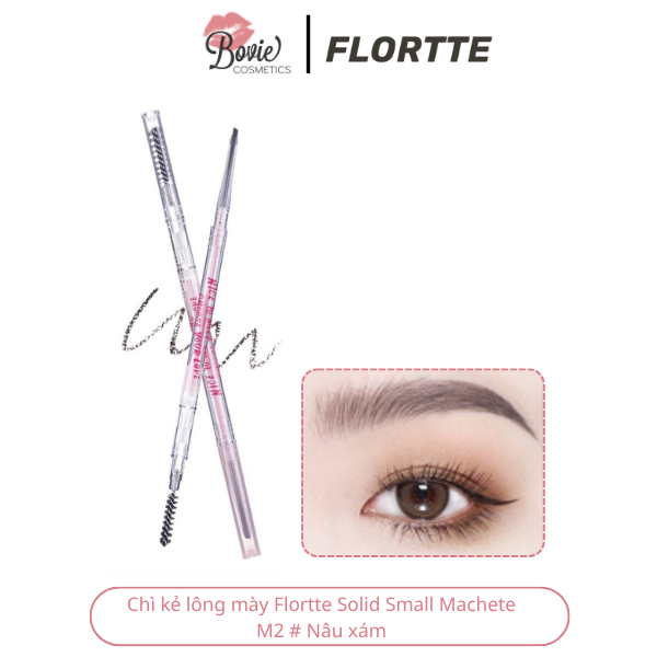 Bút chì kẻ mày Flortte Nice To Meet Chu siêu mịn hai đầu lâu trôi