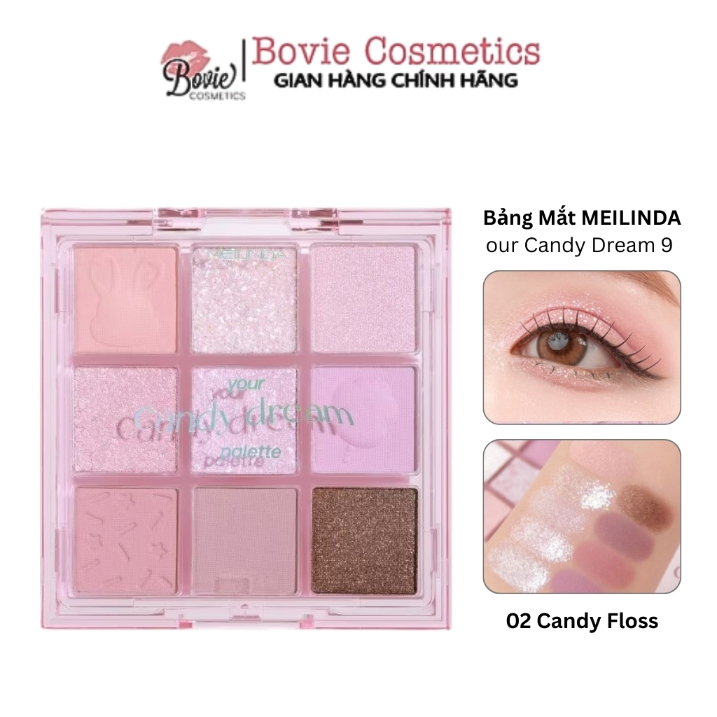 [MEILINDA] Bảng Mắt MEILINDA Your Candy Dream 9 Ô Kẹo Ngọt Nhũ Lì Vỏ Trong Thái Lan 5.4g MC3126