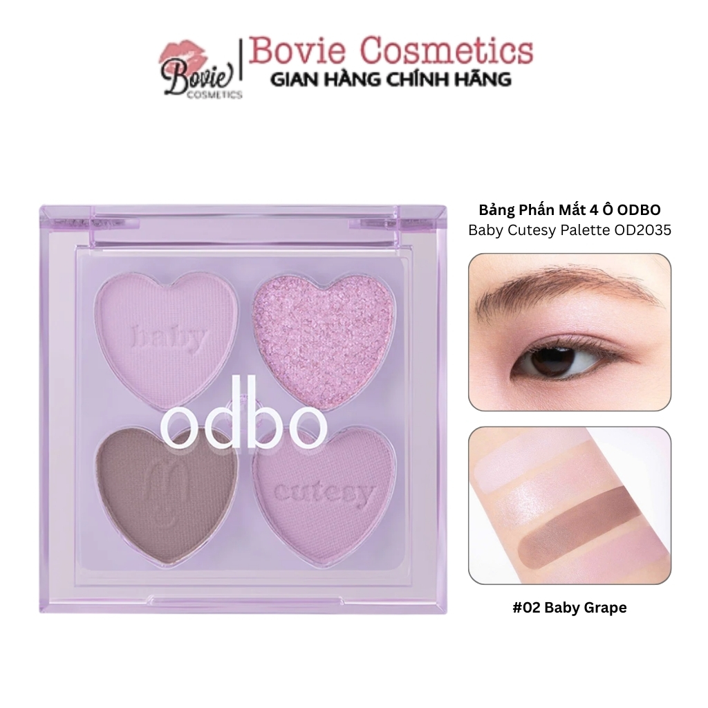 Bảng Phấn Mắt 4 Ô Hình Trái Tim ODBO Baby Cutesy Palette OD2035