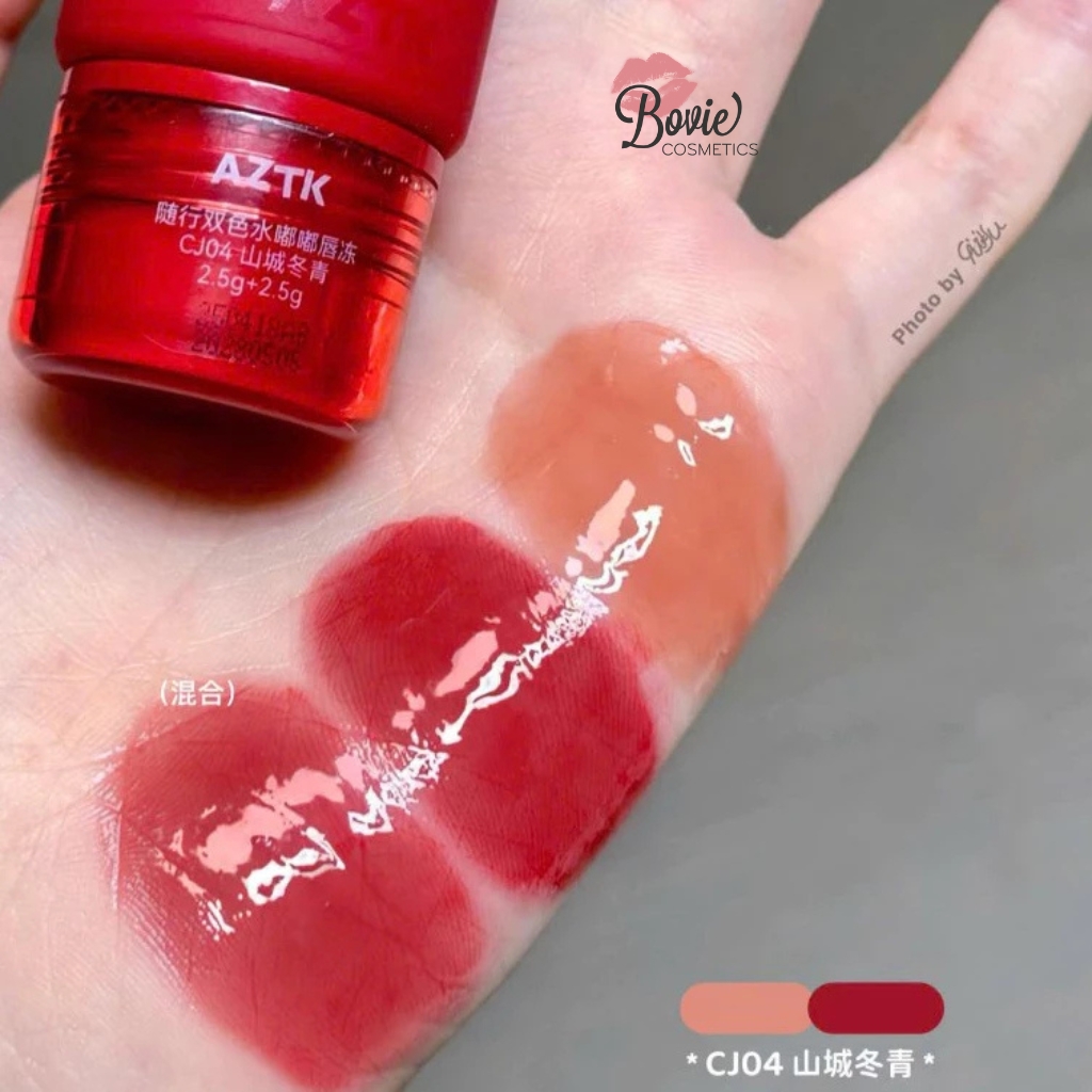 Son Bóng AZTK Carry Me Duo-Color Glow Lasting Lip Jello 2.5g + 2.5g (Kèm quà)