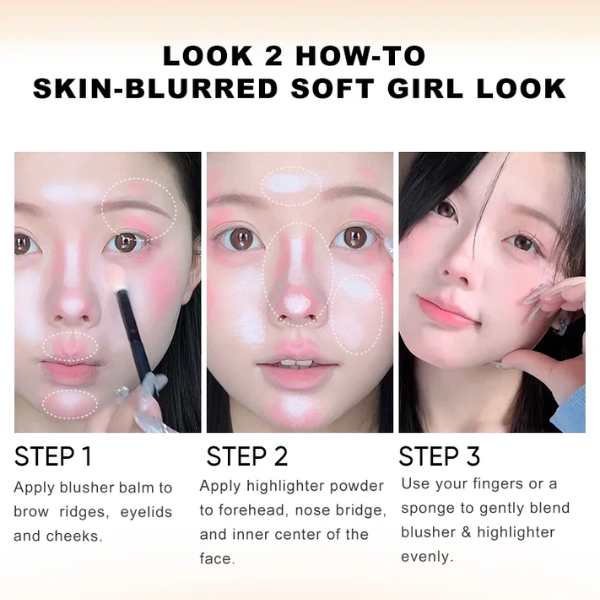Phấn má hồng bắt sáng 4 ô Màu Judydoll Blush & Highlight Palette