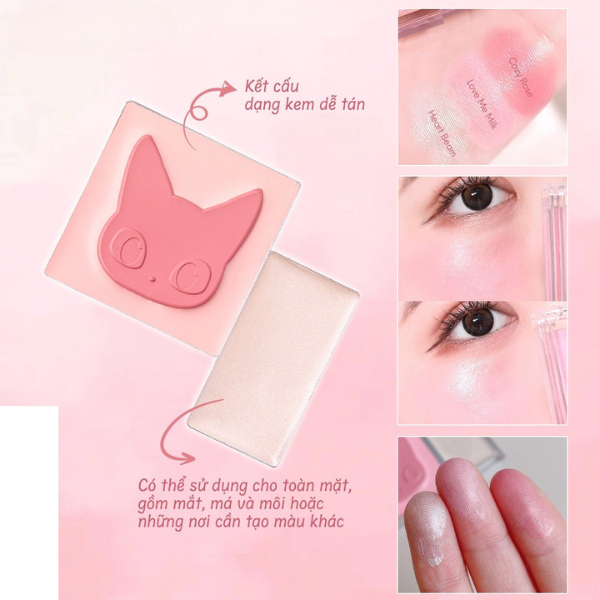 Má Hồng Kem Kèm Highlight Black Rouge Dewy Whip Cheek And Beam