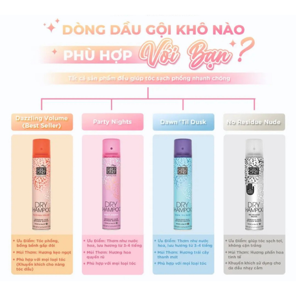Dầu Gội Khô Girlz Only