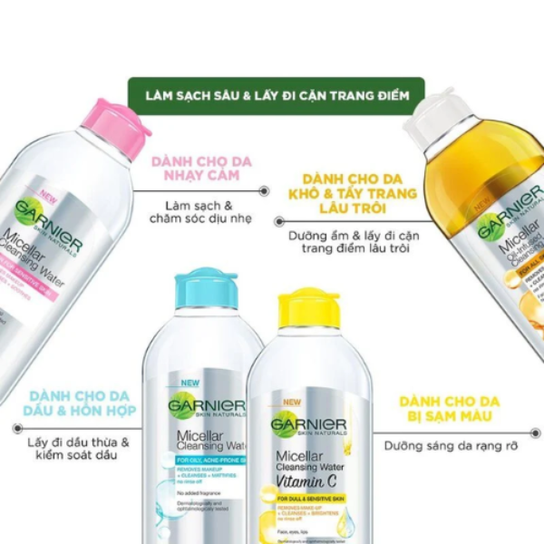 Nước Tẩy Trang Làm Sạch Sâu Garnier Micellar Cleansing Water