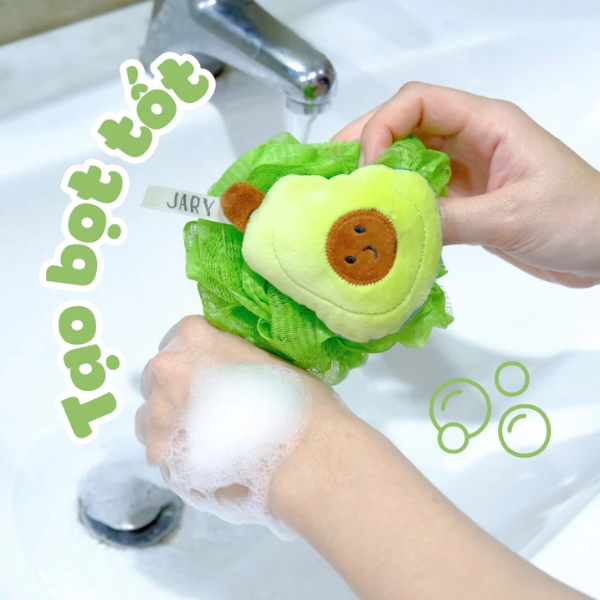 BÔNG TẮM XƠ MƯỚP CÓ MÚT JARY LOOFAH SPONGE- BÔNG TẮM TRÁI CÂY JARY LOOFAH BATH SPONGE