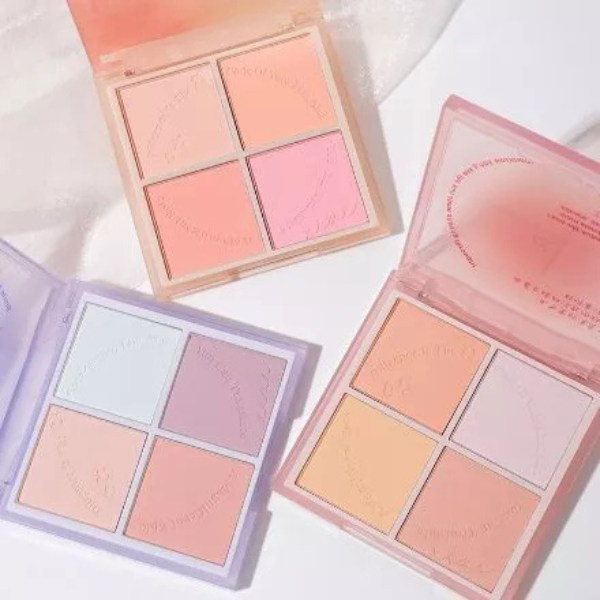 Phấn Má Hồng XIXI Sunset 4 ô Nhũ Sáng Highlight Tông Lì Và Nhũ Tạo Khối Trang Điểm D511