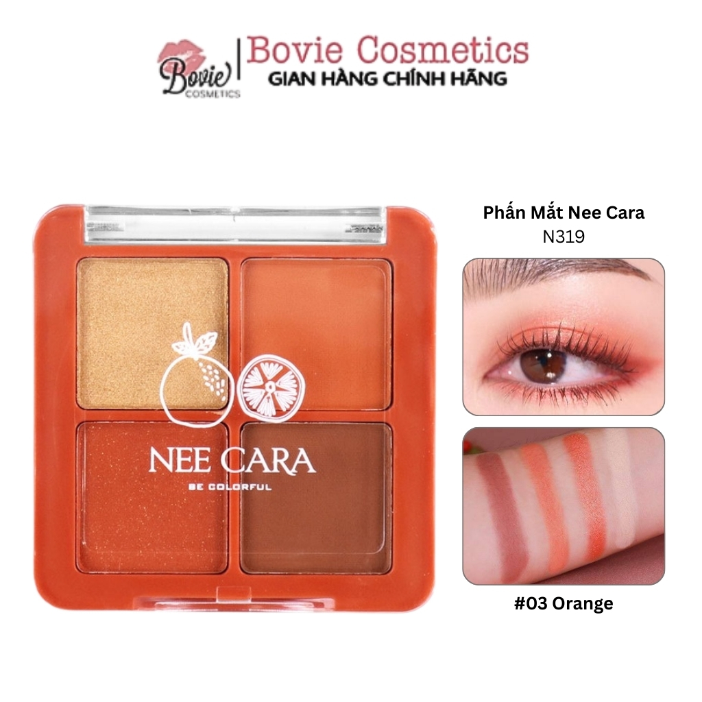 Phấn Mắt Nhũ Lì Nee Cara Tông Hồng Dâu San Hô N319