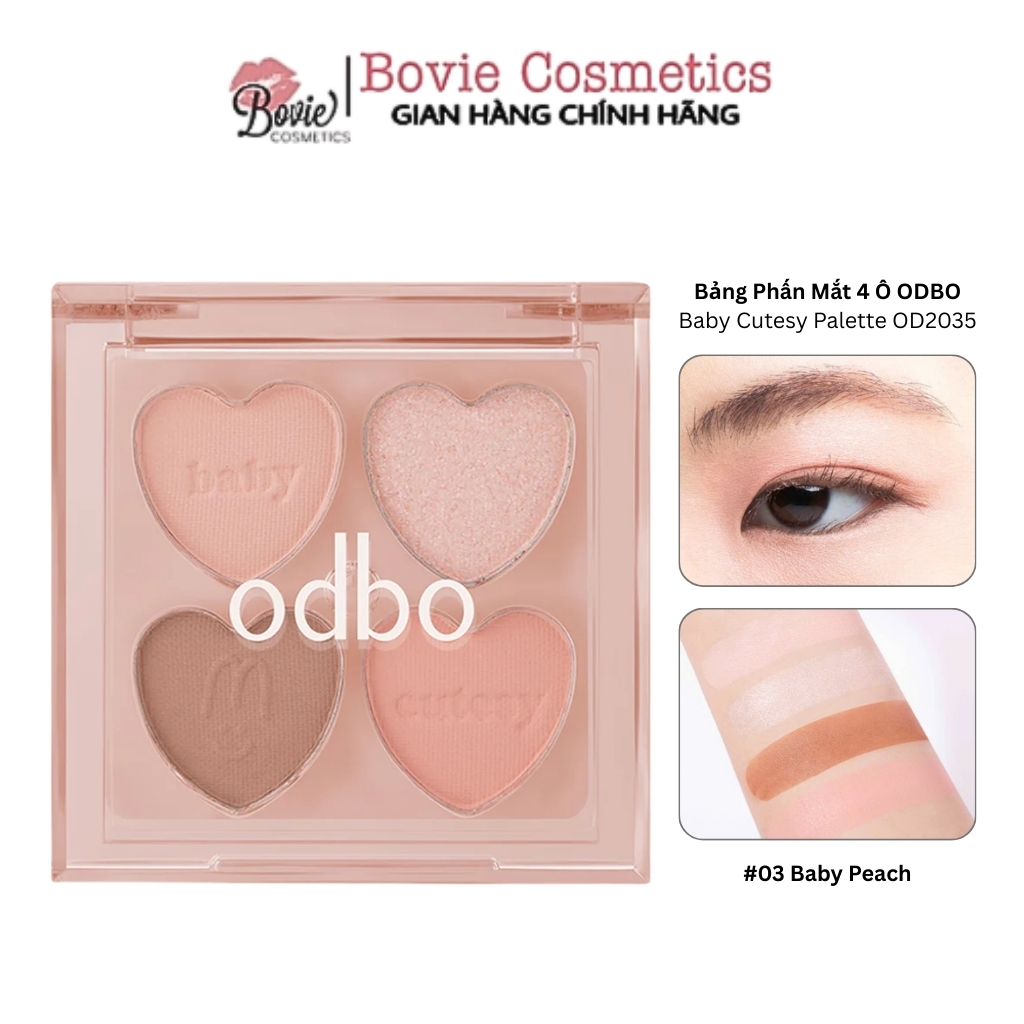 Bảng Phấn Mắt 4 Ô Hình Trái Tim ODBO Baby Cutesy Palette OD2035