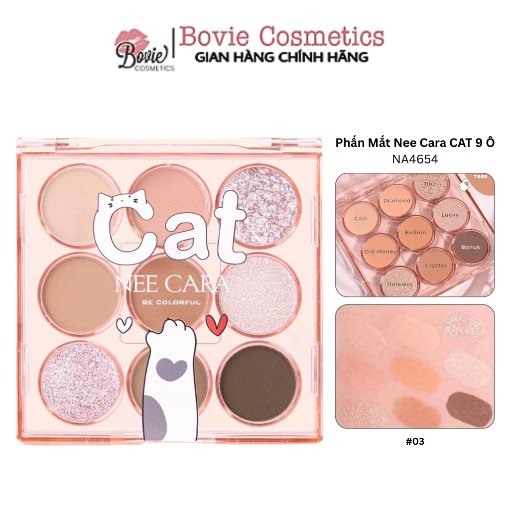 Phấn Mắt Nee Cara CAT 9 Ô Phấn Mịn Lâu Trôi- NA4654