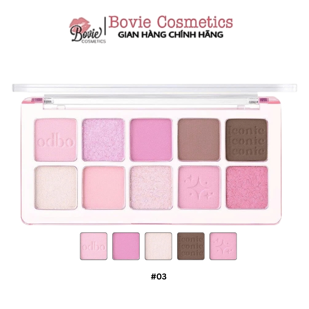 Bảng Mắt Odbo Iconic Eyeshadow Palette 10 Ô Chất Phấn Mềm Mịn, Bám Màu Tốt, Lâu Trôi OD2029