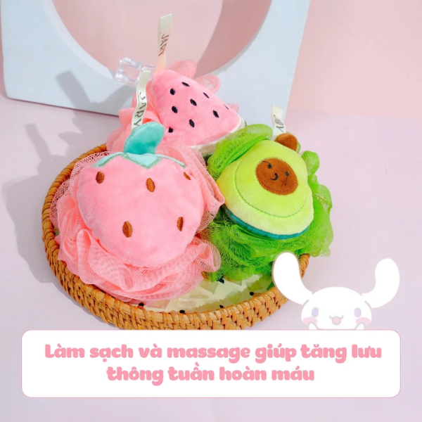 BÔNG TẮM XƠ MƯỚP CÓ MÚT JARY LOOFAH SPONGE- BÔNG TẮM TRÁI CÂY JARY LOOFAH BATH SPONGE