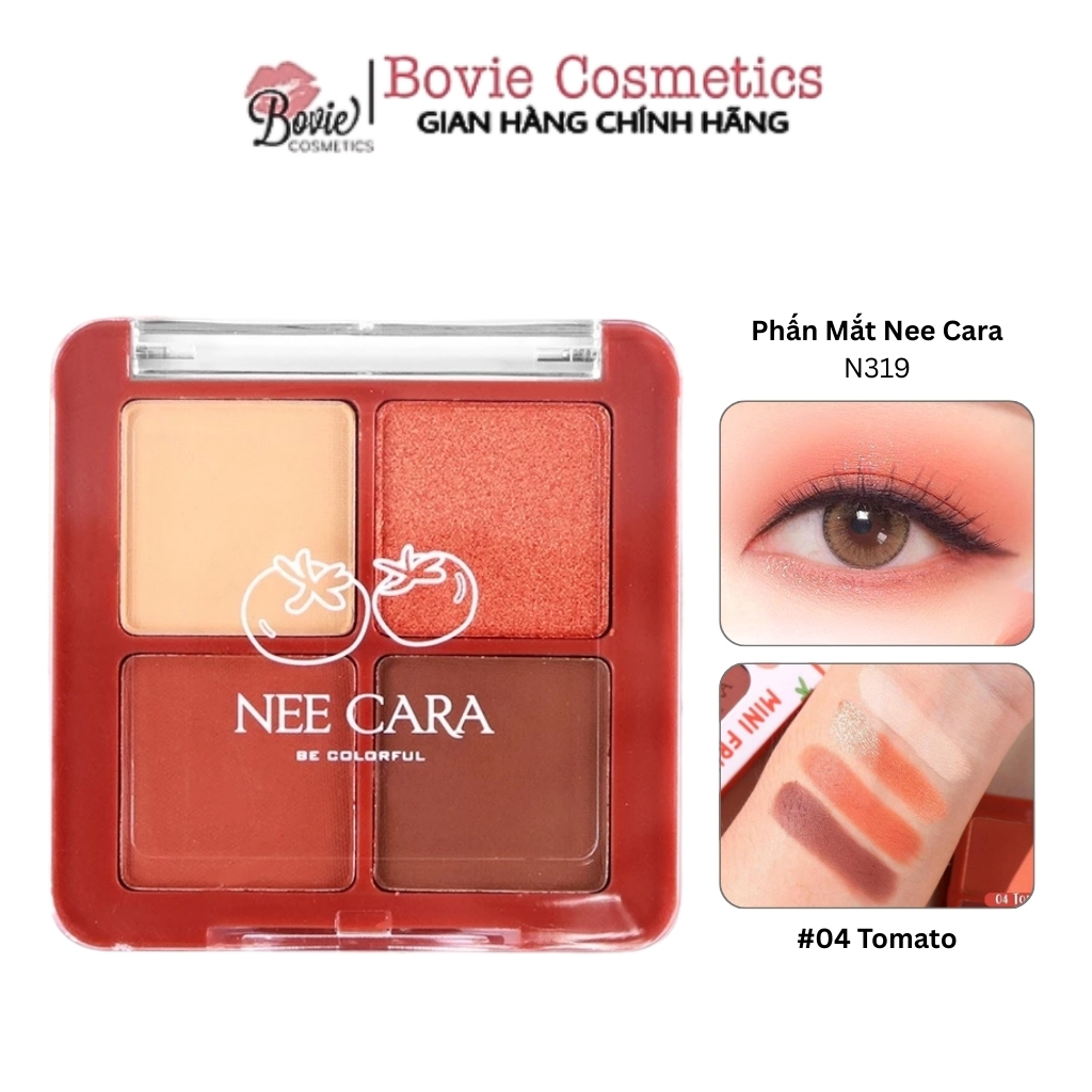 Phấn Mắt Nhũ Lì Nee Cara Tông Hồng Dâu San Hô N319