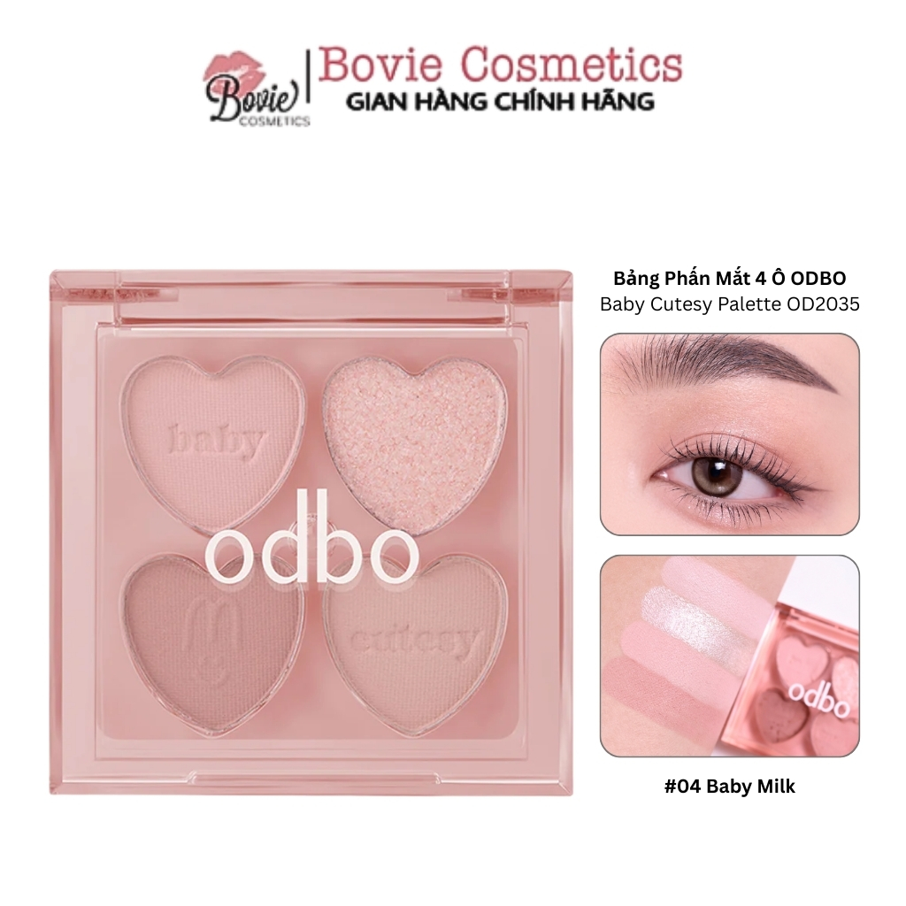 Bảng Phấn Mắt 4 Ô Hình Trái Tim ODBO Baby Cutesy Palette OD2035