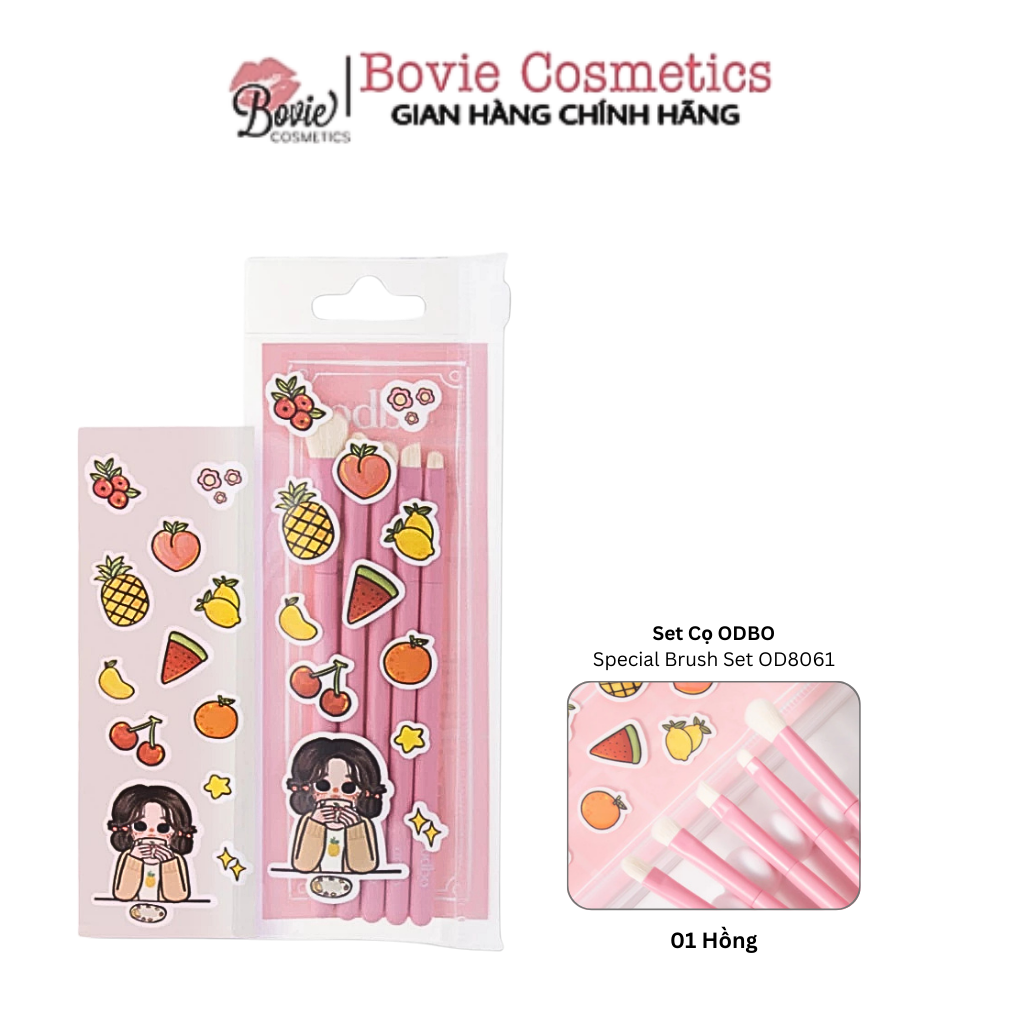 Set Cọ Trang Điểm 5 Cây Kèm Túi Đựng Odbo Special Brush Set OD8061