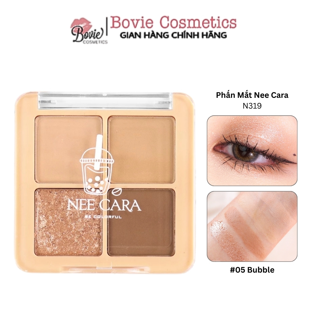 Phấn Mắt Nhũ Lì Nee Cara Tông Hồng Dâu San Hô N319