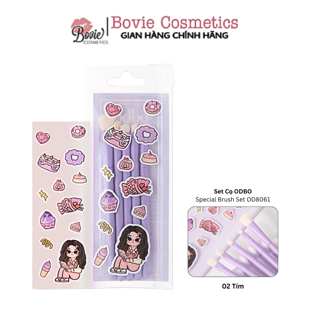 Set Cọ Trang Điểm 5 Cây Kèm Túi Đựng Odbo Special Brush Set OD8061