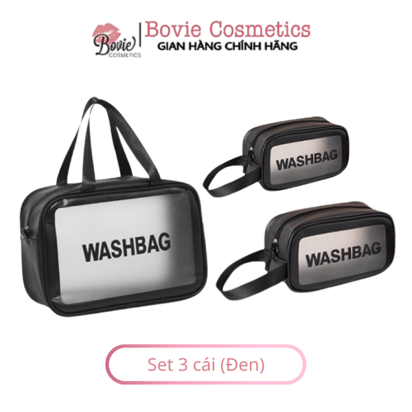 Túi đựng mỹ phẩm du lịch WASH BAG trong suốt, túi đựng đồ trang điểm mini cao cấp cực xinh