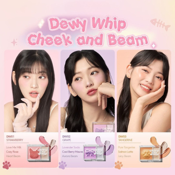 Má Hồng Kem Kèm Highlight Black Rouge Dewy Whip Cheek And Beam