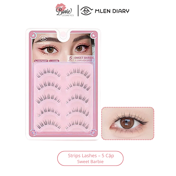 Lông Mi Giả Mlen Diary Gân Trong Suốt 5 Cặp