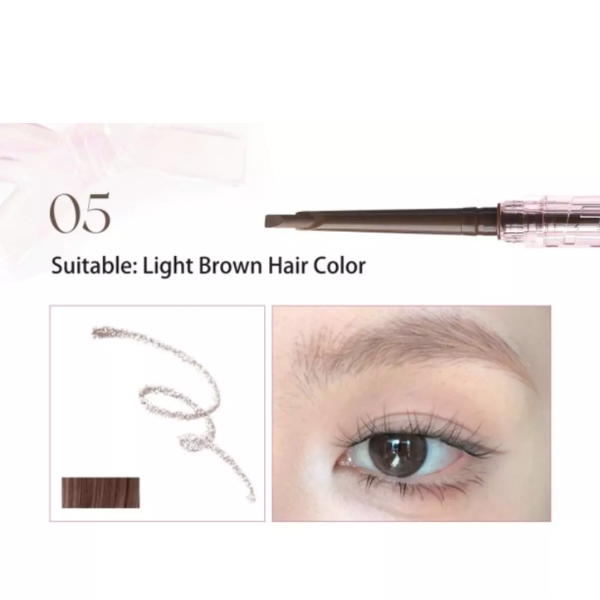 Chì Kẻ Mày Flortte Solid Small Machete Eyebrow Pencil  Thiết Kế Đầu Vát Dễ Kẻ Cho Người Mới, Bền Màu 0.11g