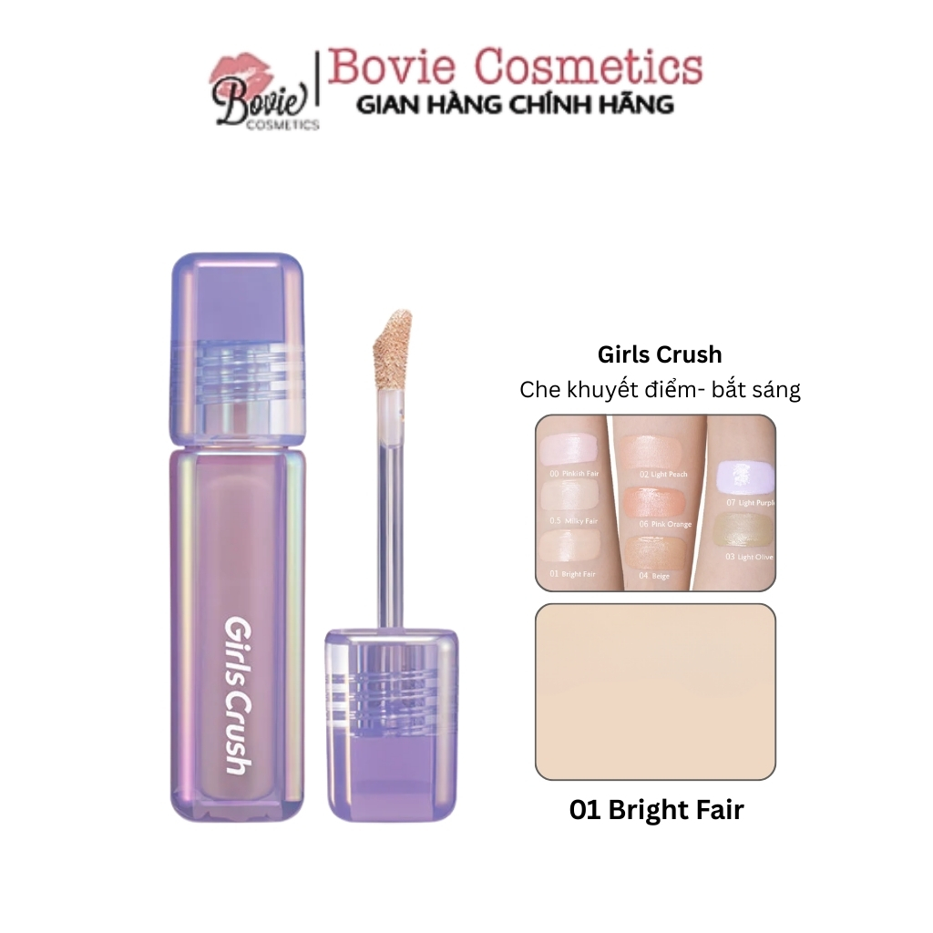 Kem che khuyết điểm, tạo khối và bắt sáng dạng lỏng Girls Crush Watery Velvet Liquid Concealer