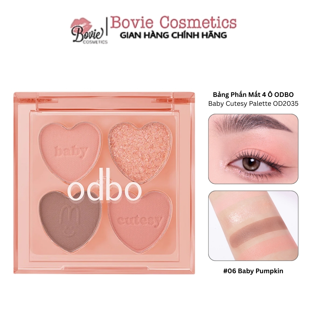 Bảng Phấn Mắt 4 Ô Hình Trái Tim ODBO Baby Cutesy Palette OD2035