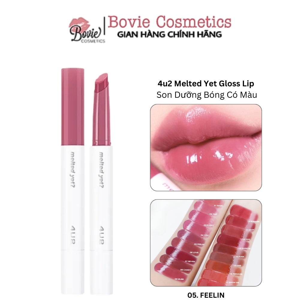 Son Dưỡng Bóng 4u2 Melted Yet Gloss Lip Son Kem Lì Mềm Mịn