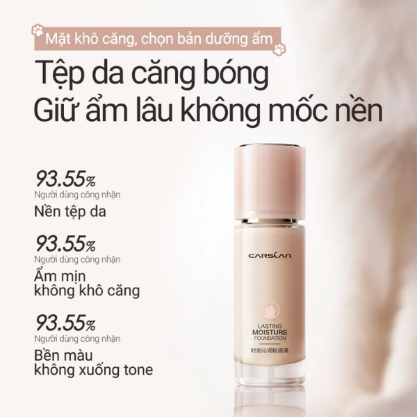 Kem Nền Carslan Dạng Lỏng Kiểm Soát Dầu Lâu Trôi Chống Thấm Nước Suốt 24h