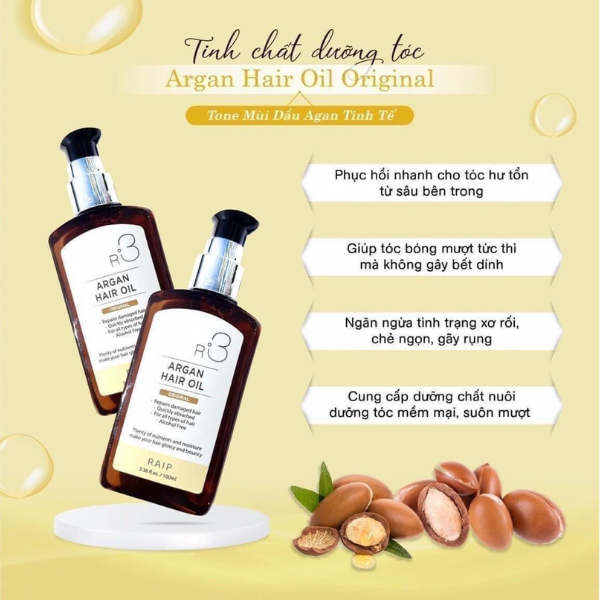 Tinh Dầu Dưỡng Tóc Bóng Mượt Raip R3 Argan Hair Oil 100ml