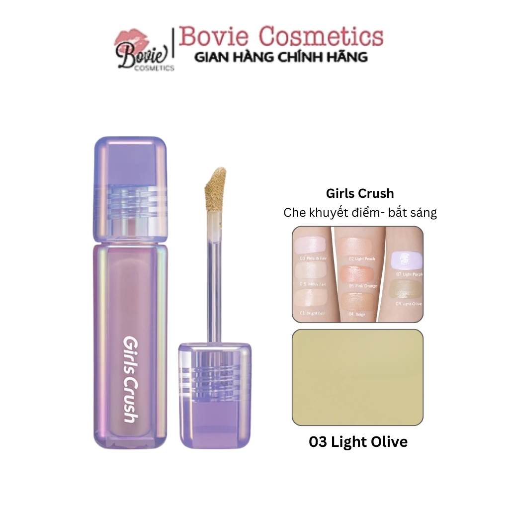 Kem che khuyết điểm, tạo khối và bắt sáng dạng lỏng Girls Crush Watery Velvet Liquid Concealer