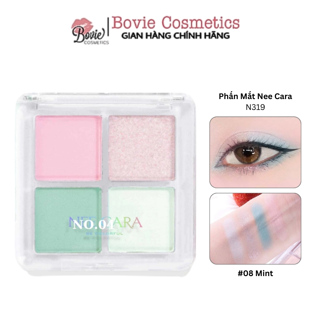 Phấn Mắt Nhũ Lì Nee Cara Tông Hồng Dâu San Hô N319