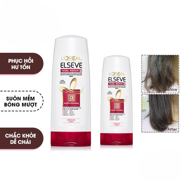 Dầu Xả L'Oreal Paris Phục Hồi Hư Tổn, Ngăn Gãy Rụng Tóc, Bảo Vệ Màu Tóc Nhuộm 280ml