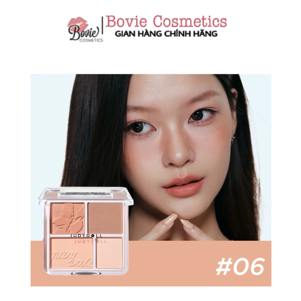 Phấn má hồng bắt sáng 4 ô Màu Judydoll Blush & Highlight Palette