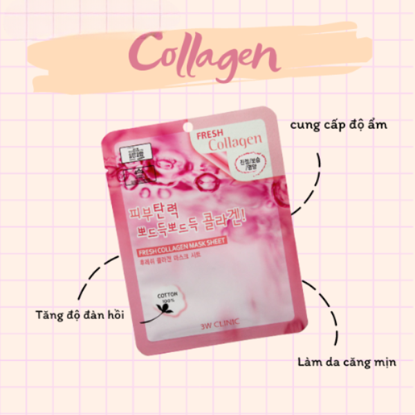 Mặt Nạ Giấy Dưỡng Da 3W CLINIC Fresh Mask Sheet