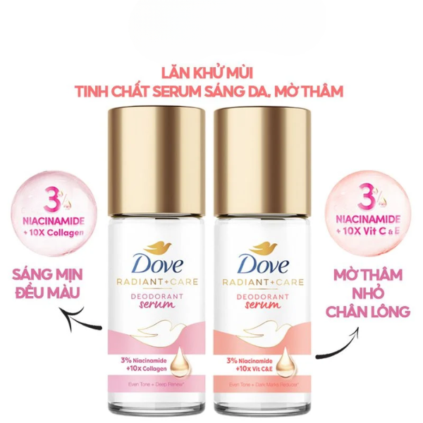 Lăn Ngăn Mùi Dove Tinh Chất Serum Sáng Mịn Đều Màu 45ml ( Dạng lăn )