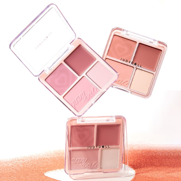Phấn má hồng bắt sáng 4 ô Màu Judydoll Blush & Highlight Palette