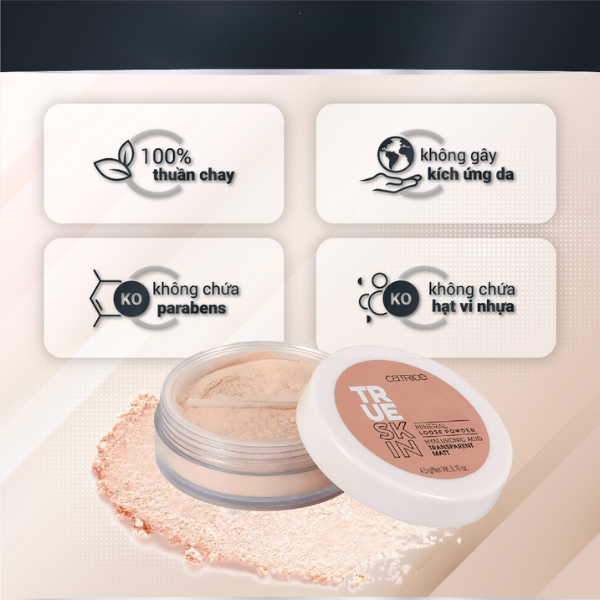 Phấn Phủ Dạng Bột Catrice True Skin Mineral Loose Powder cấp ẩm