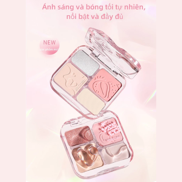 Bảng Phấn Má Hồng Highlight VEECCI Phấn Má Hồng bắt sáng 4trong1