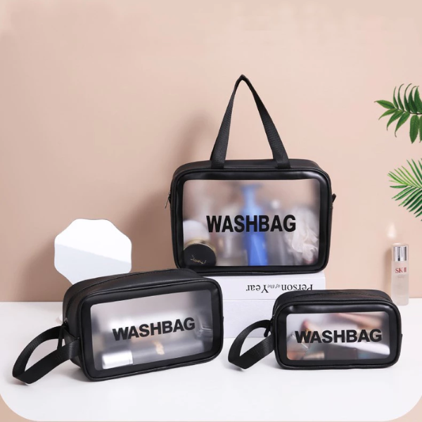 Túi đựng mỹ phẩm du lịch WASH BAG trong suốt, túi đựng đồ trang điểm mini cao cấp cực xinh
