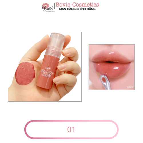 Son Bóng 4U2 Plumping Gloss Đầu Cọ Thép Massage Môi, Dưỡng Môi Mềm Căng Mọng 35g
