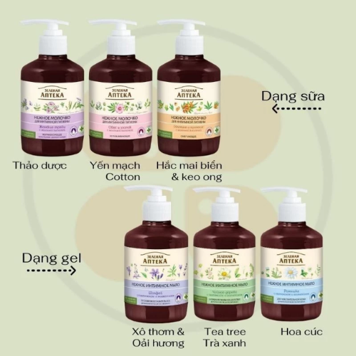 Dung dịch vệ sinh phụ nữ Làm Dịu Da, Giúp chống Khuẩn, Cân Bằng Độ pH  Green Pharmacy Anteka 370ml