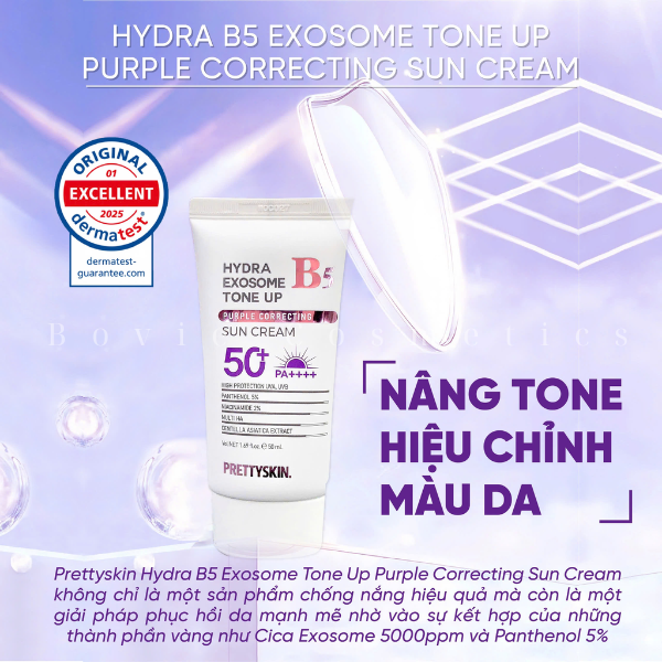 Kem Chống Nắng PrettySkin Sun Cream SPF 50+ PA++++ Hydra B5 Exosome Tone Up - Treatment - Oil Control