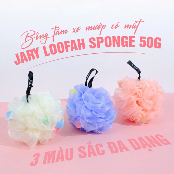 BÔNG TẮM XƠ MƯỚP CÓ MÚT JARY LOOFAH SPONGE- BÔNG TẮM TRÁI CÂY JARY LOOFAH BATH SPONGE