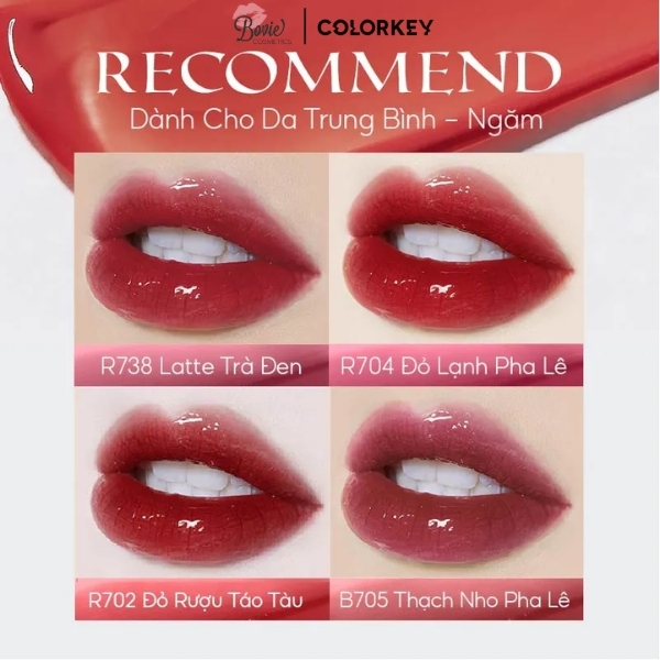 Son Tint Gương Bóng Bền Màu, Lâu Trôi Colorkey Airy Lip Mirror Series 1.7g