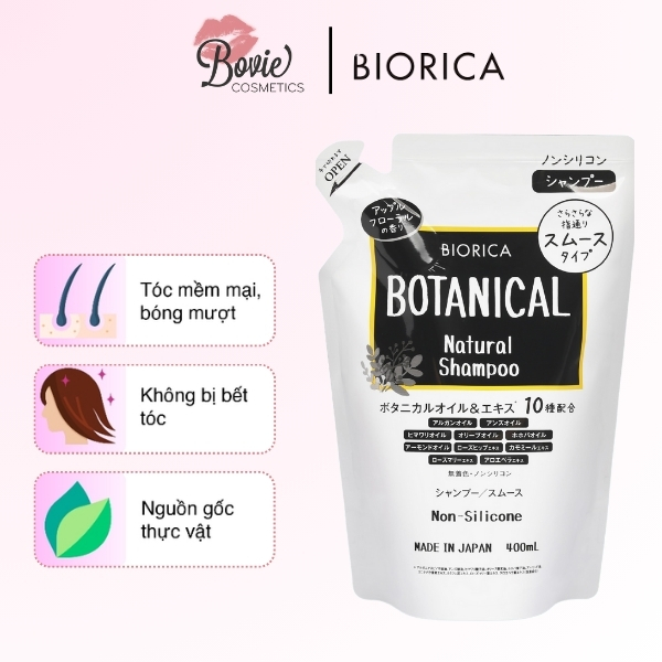 Dầu Gội Xả Biorica Botanical Natural Non – Silicone Túi 400ml