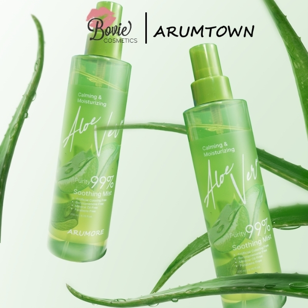 Xịt Khoáng Lô Hội Cấp Ẩm Dịu Da Arumore Aloe Vera Soothing Mist 200ML