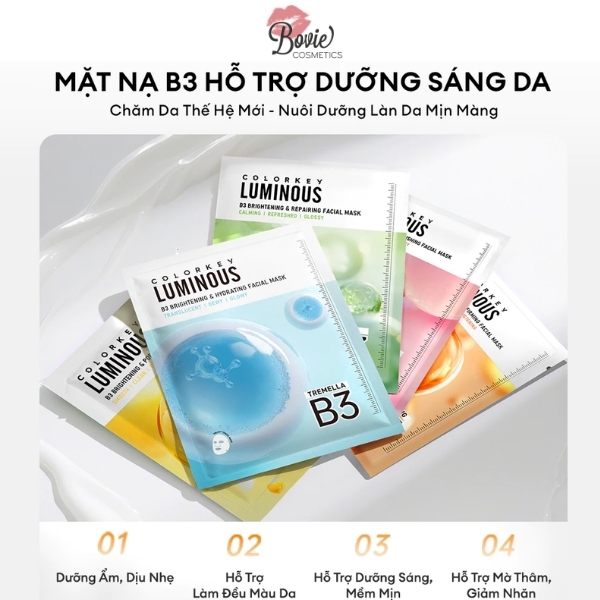 Mặt Nạ Colorkey B3 Hỗ Trợ Dưỡng Sáng Da Luminous B3 Brightening Facial Mask 30ml