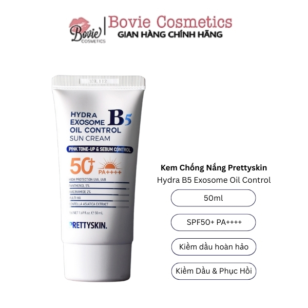 Kem Chống Nắng PrettySkin Sun Cream SPF 50+ PA++++ Hydra B5 Exosome Tone Up - Treatment - Oil Control