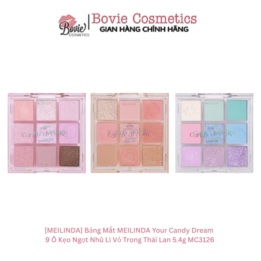 [MEILINDA] Bảng Mắt MEILINDA Your Candy Dream 9 Ô Kẹo Ngọt Nhũ Lì Vỏ Trong Thái Lan 5.4g MC3126