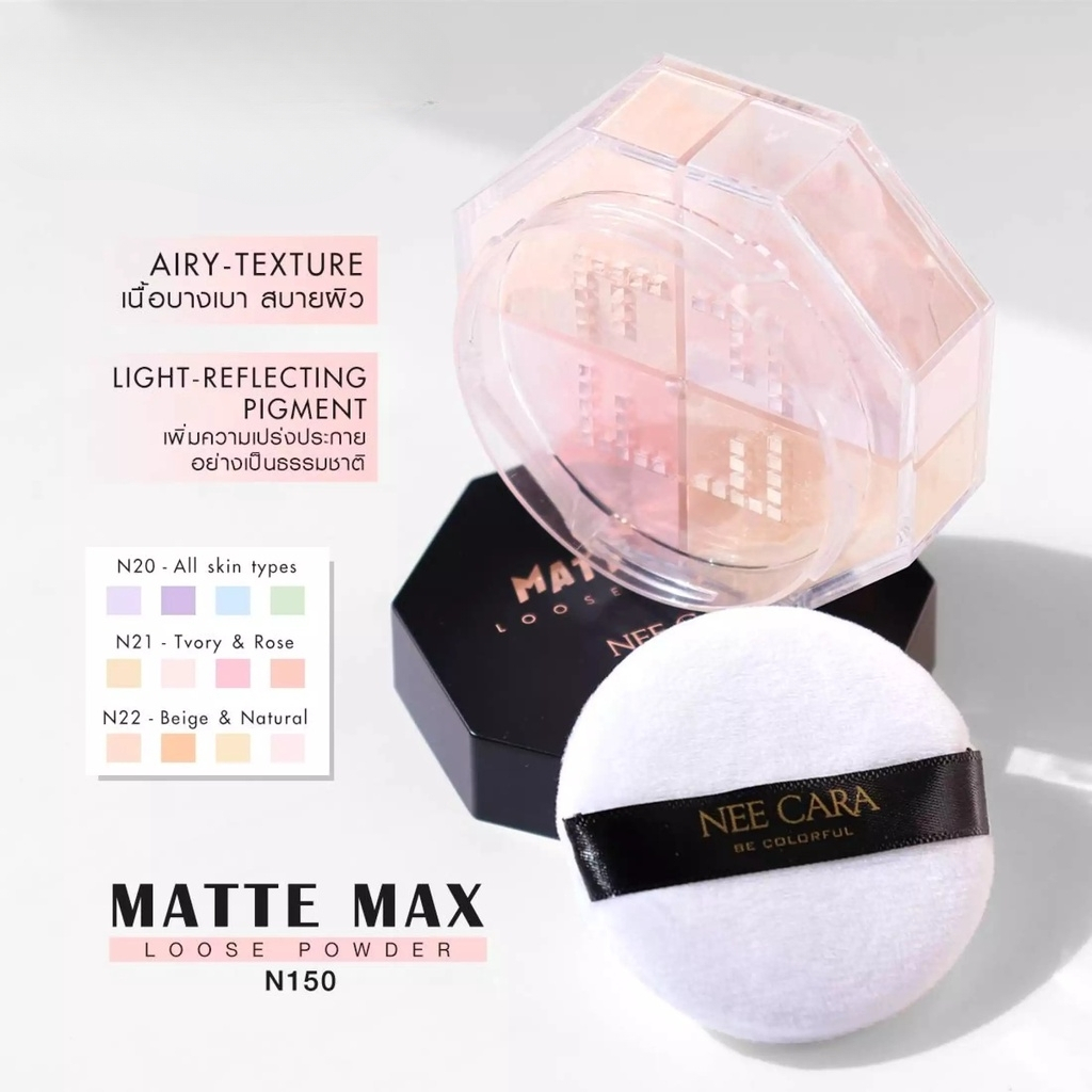 Phấn Phủ Bột Kiềm Dầu Điều Chỉnh Sắc Tố Da Nee Cara Max Loose Powder N150